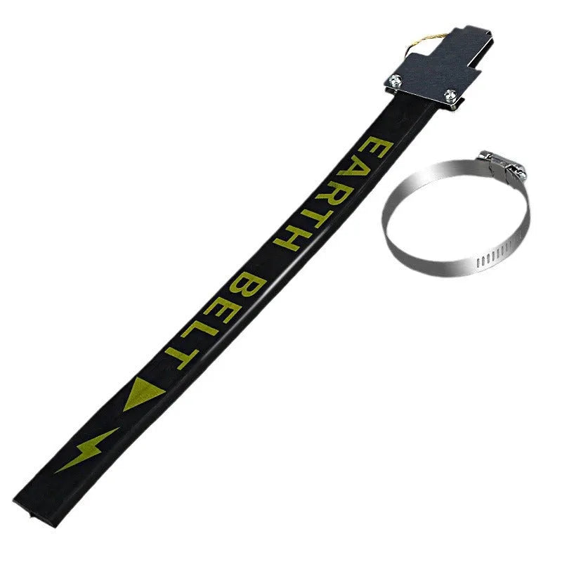 Black car electrostatic grounding chain measuring 370mm with rubber housing and copper wire for winter static reduction