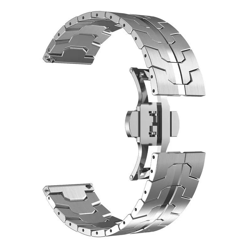 Stainless steel watch band in black and silver for Samsung Watch 7 6 5 with 20mm and 22mm universal fit
