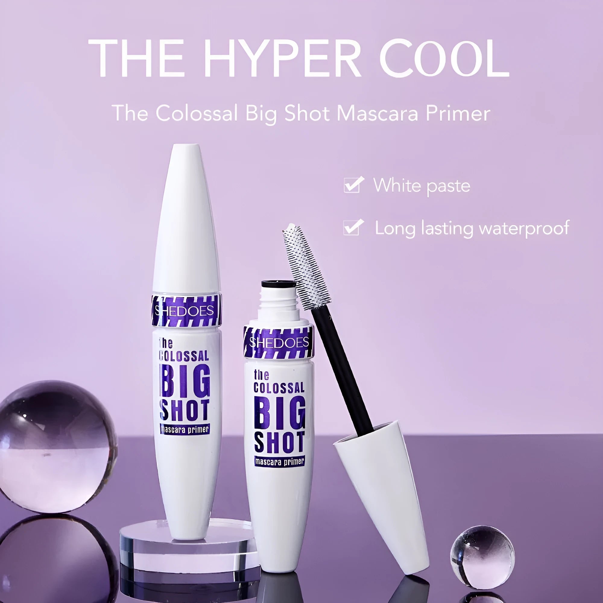 White waterproof mascara 10ML bottle with applicator