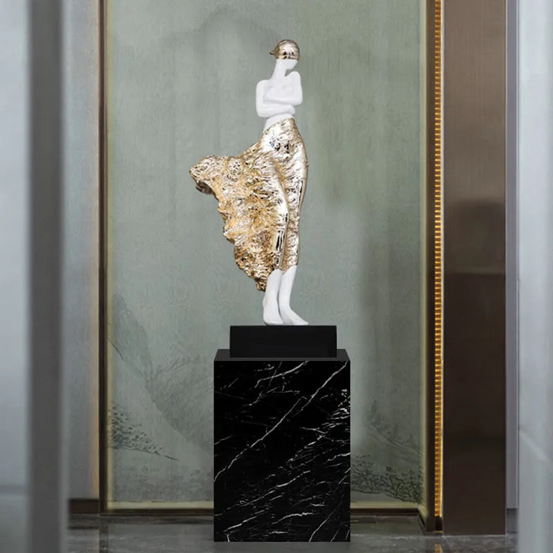 48cm tall sculptured characters ornament in rose gold or silver metallic finish
