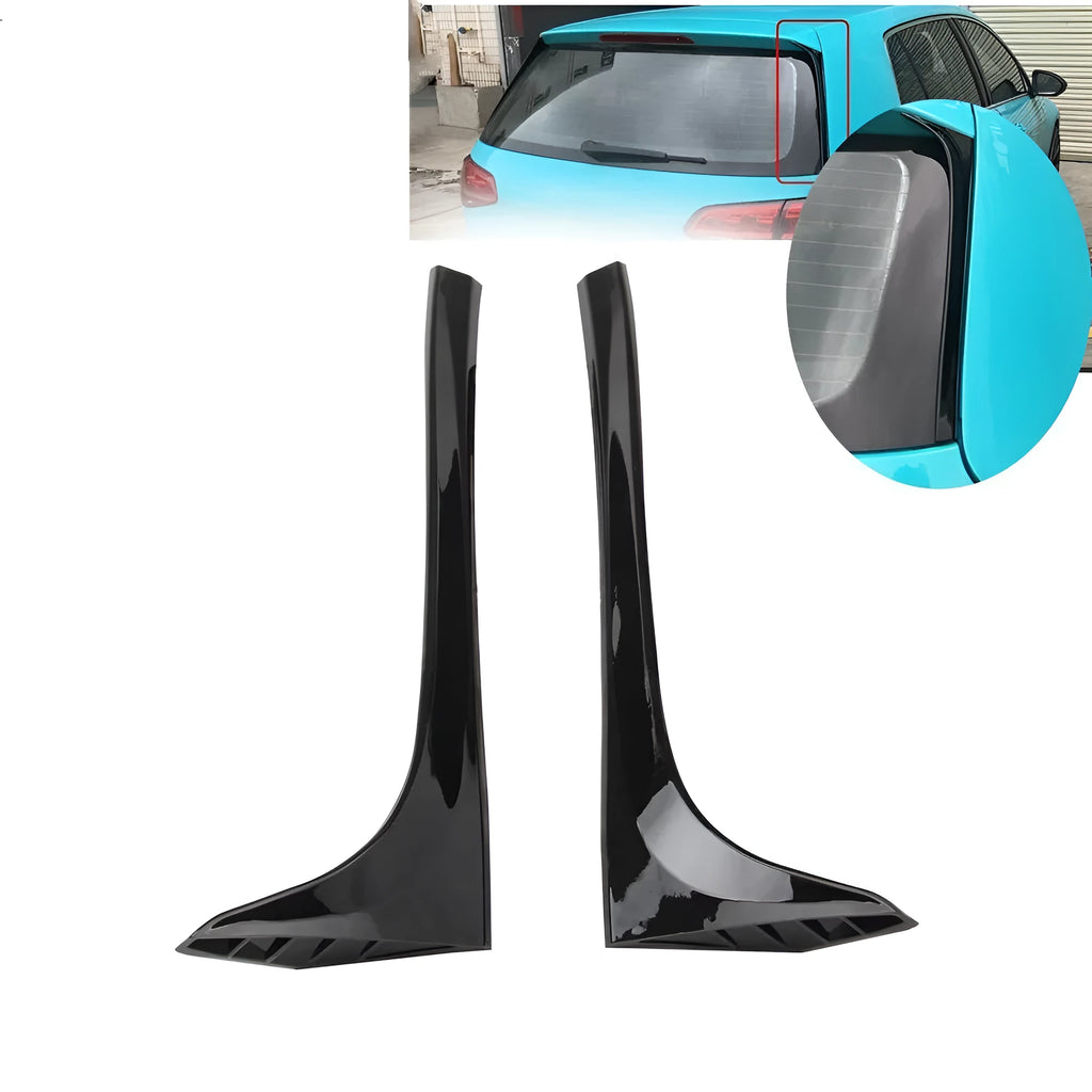 Glossy black ABS plastic rear window side spoiler wing for Volkswagen Golf 7 car