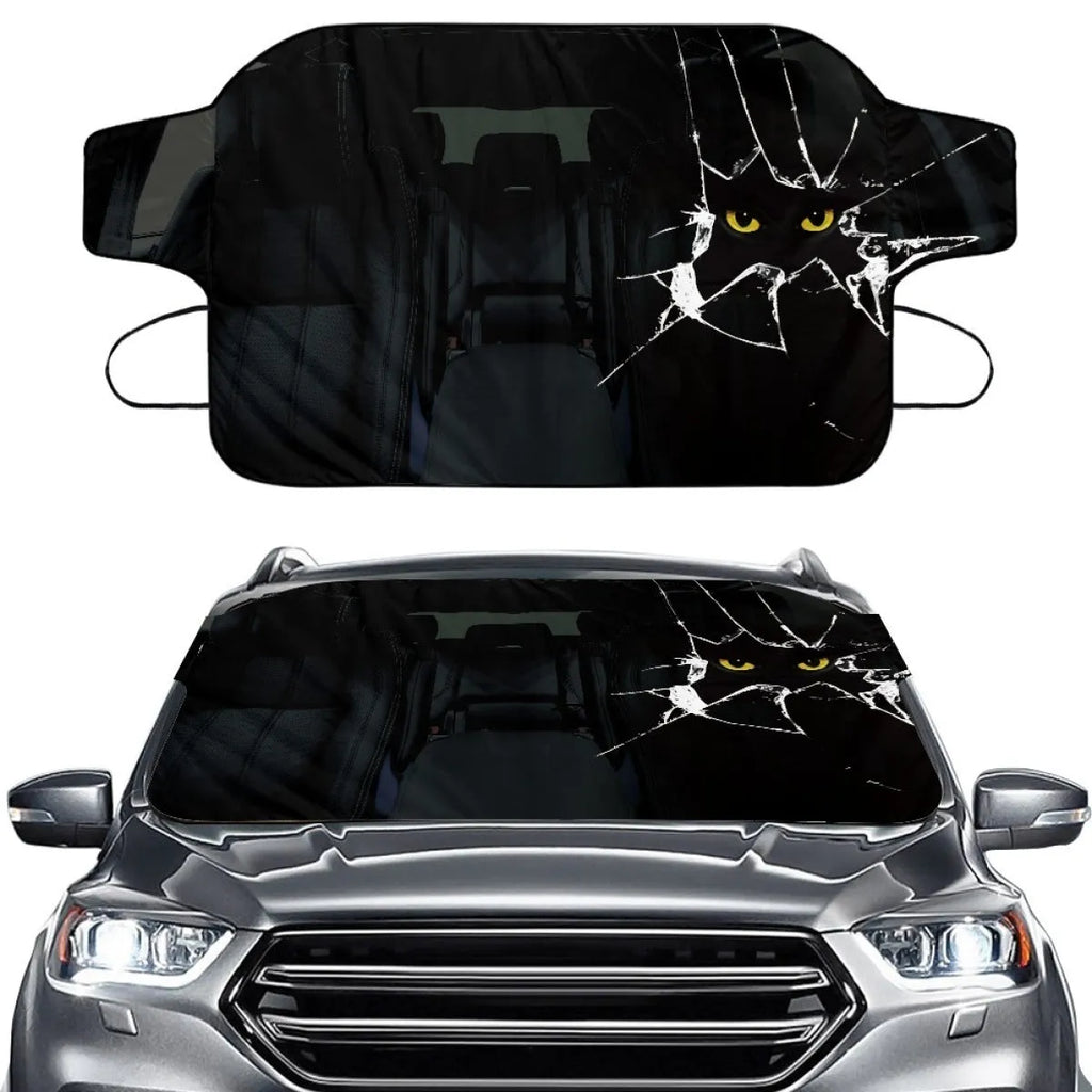 Car snow protection front gear with aluminium foam fabric and lanyard installation system