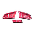 Eight aluminium alloy steering wheel decorative stickers with hollow button design in brushed metallic finishes