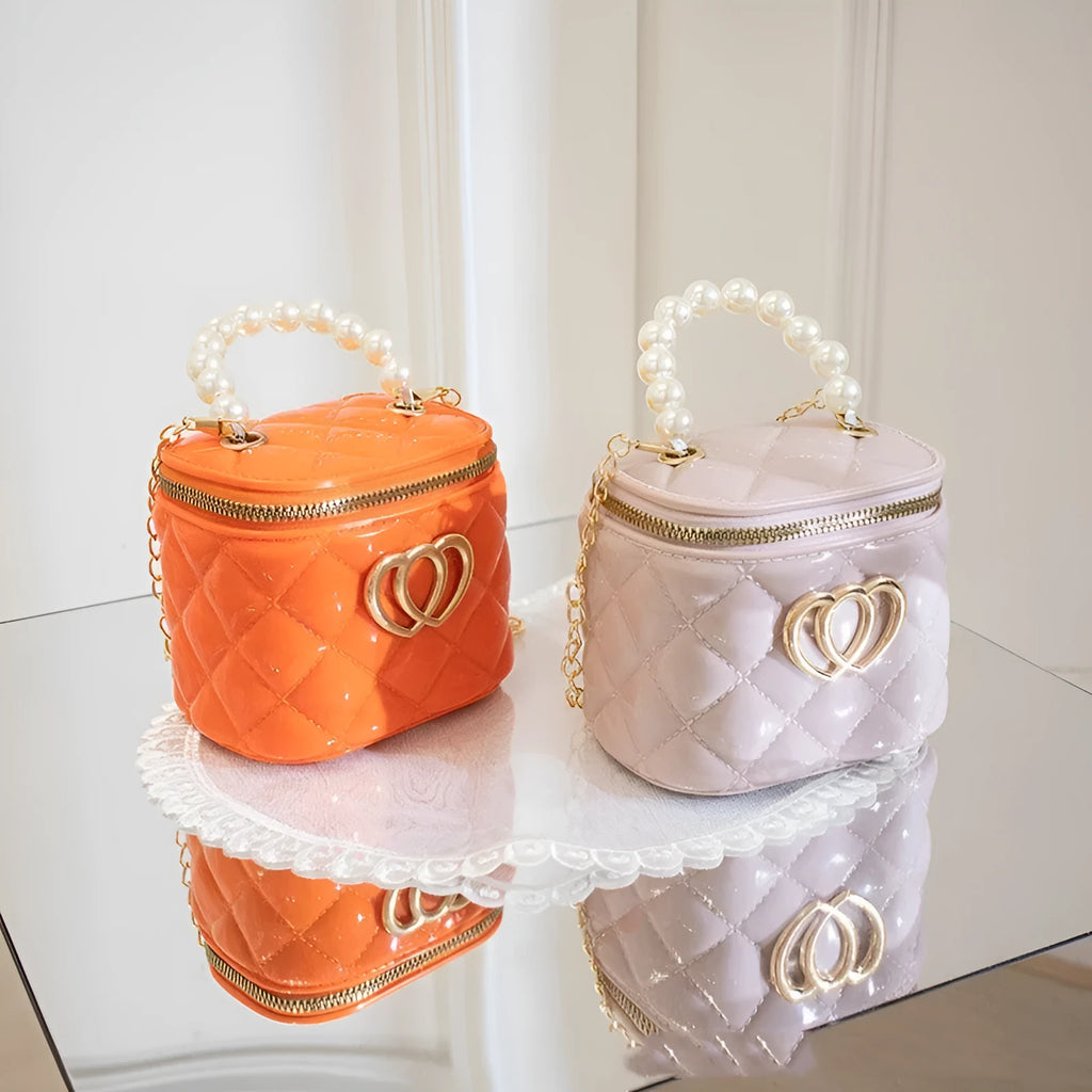 PVC bucket gel bag with heart pattern in seven colour options