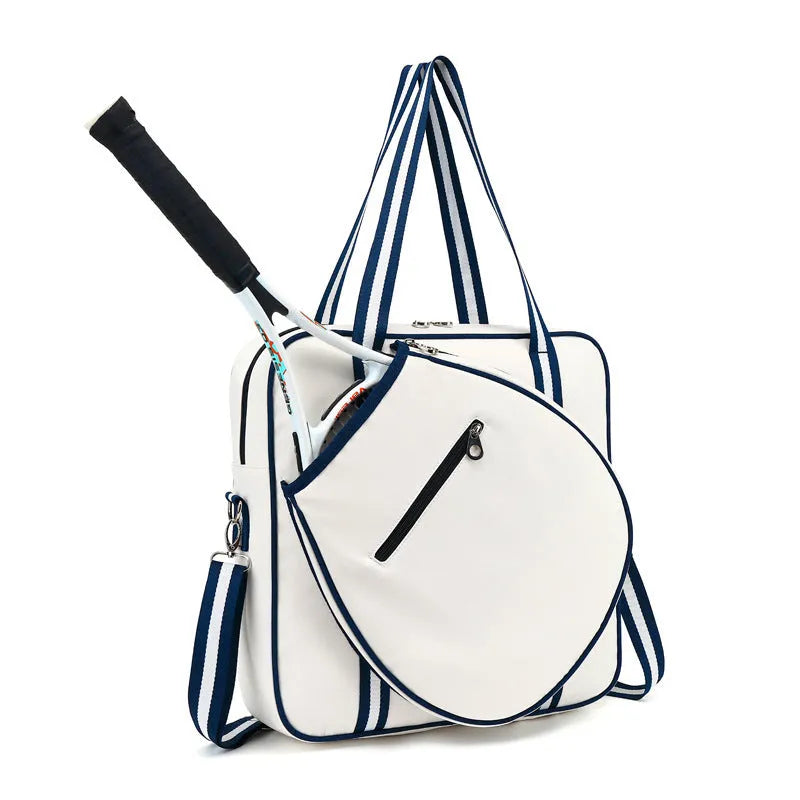 Korean style tennis pack in Oxford cloth with crossbody shoulder strap, blue colour