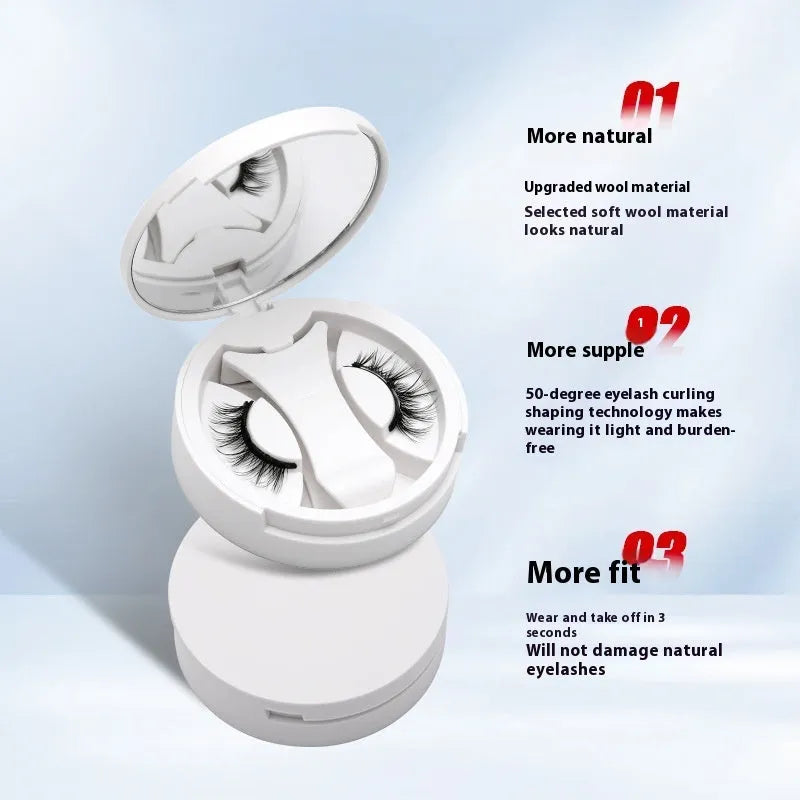 26mm magnetic false eyelashes set with ten fibre styles and integrated soap holder