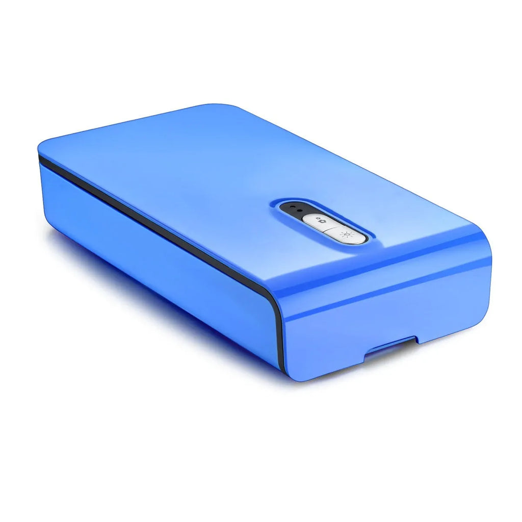 UV phone sterilizer box with purple light, for sanitising mobile phones and masks