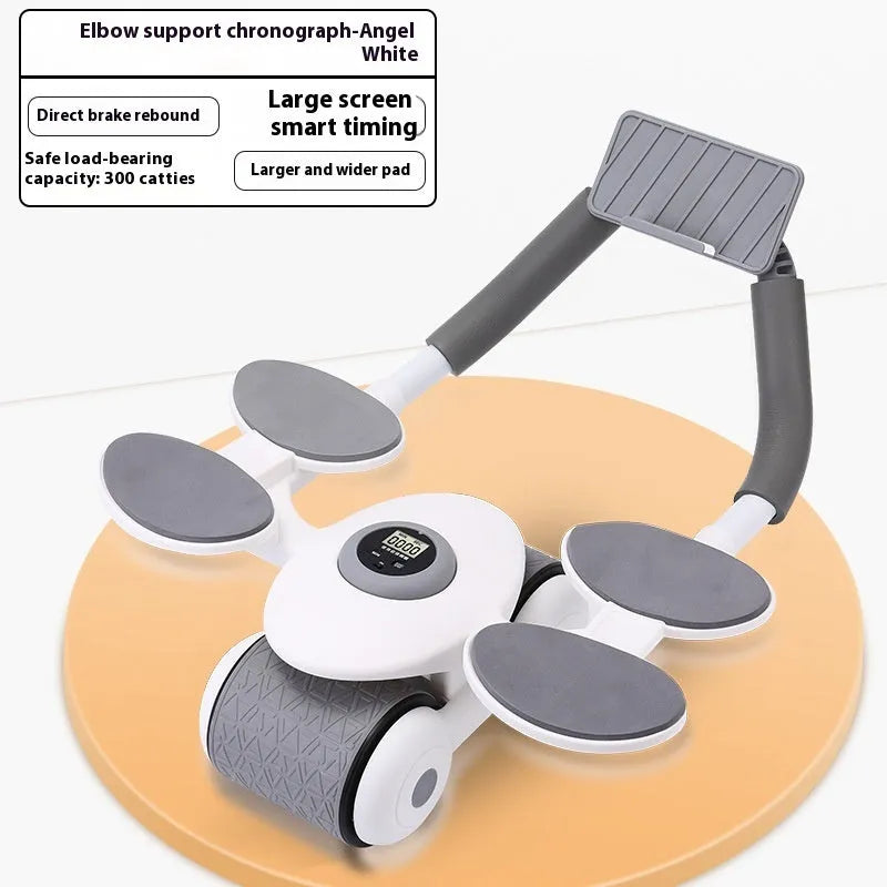 Multifunctional four elbow support abdominal wheel AB Rocket with steel frame and TPR wheel in black colour
