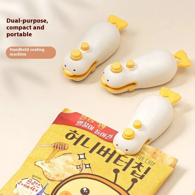 Yellow duck rechargeable sealing machine with jacquard design and charging cable