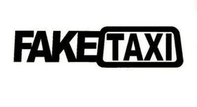 Fake Taxi drifting sign funny car sticker in black, 20x4.8cm on a car panel