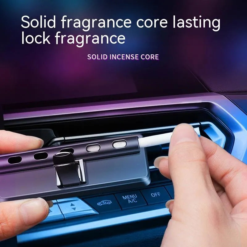 Black car air freshener and LED ambience light unit for vehicle vent mounting