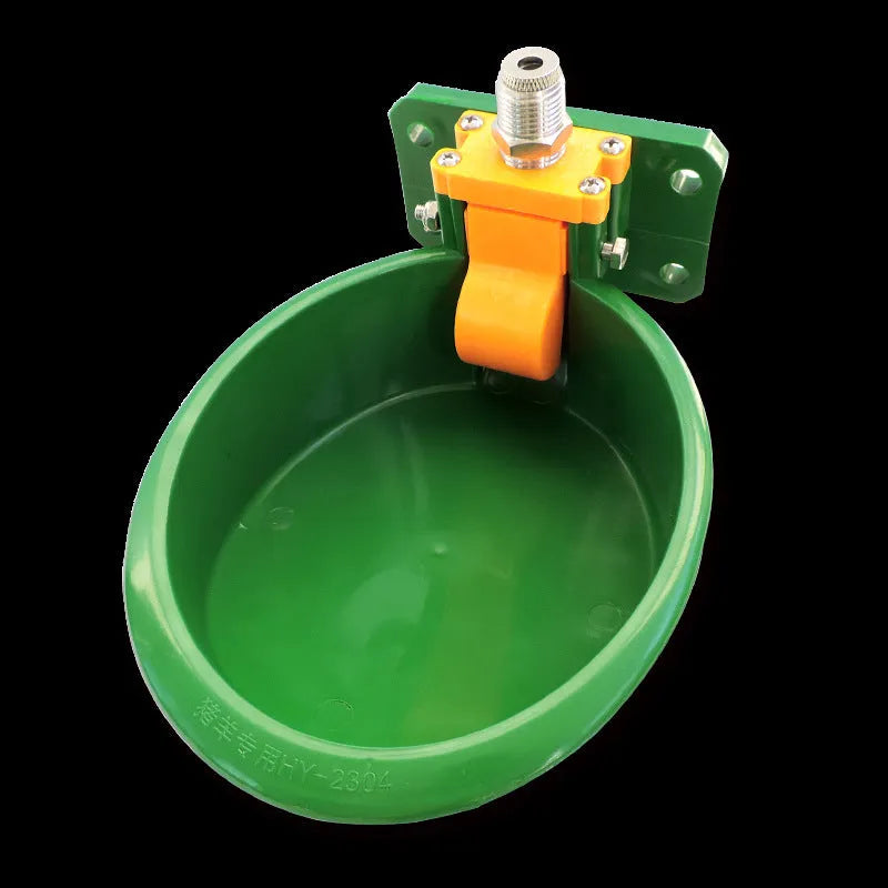 Green plastic automatic livestock drinking bowl for sheep pigs goats farm use