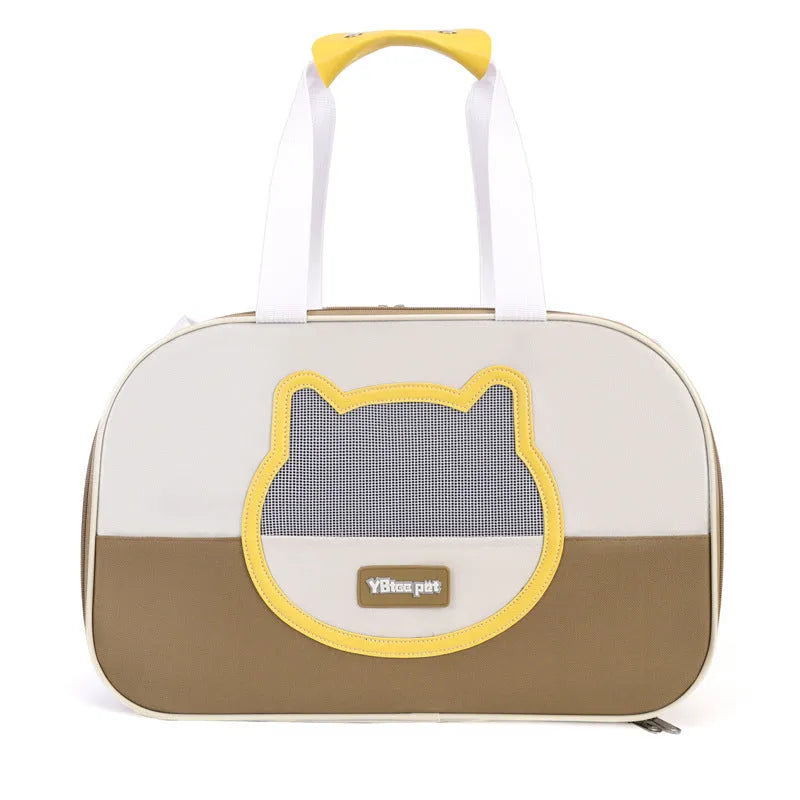 Large capacity foldable cat backpack in Oxford cloth, shown in blue colour variant.