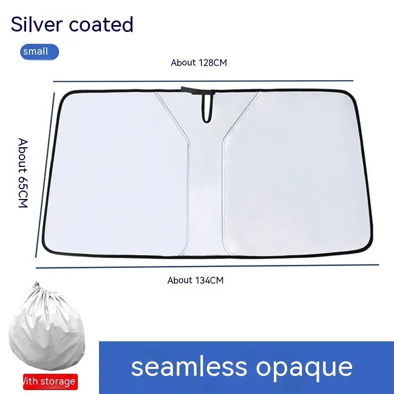 Titanium silver NC fabric car front shield sun shade for heat insulation
