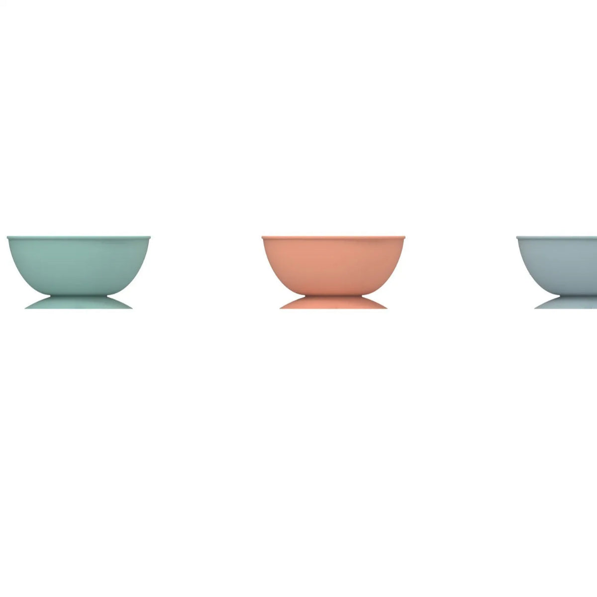 Cyan silicone pet bowl with textured licking mat surface and suction cup base for slow feeding