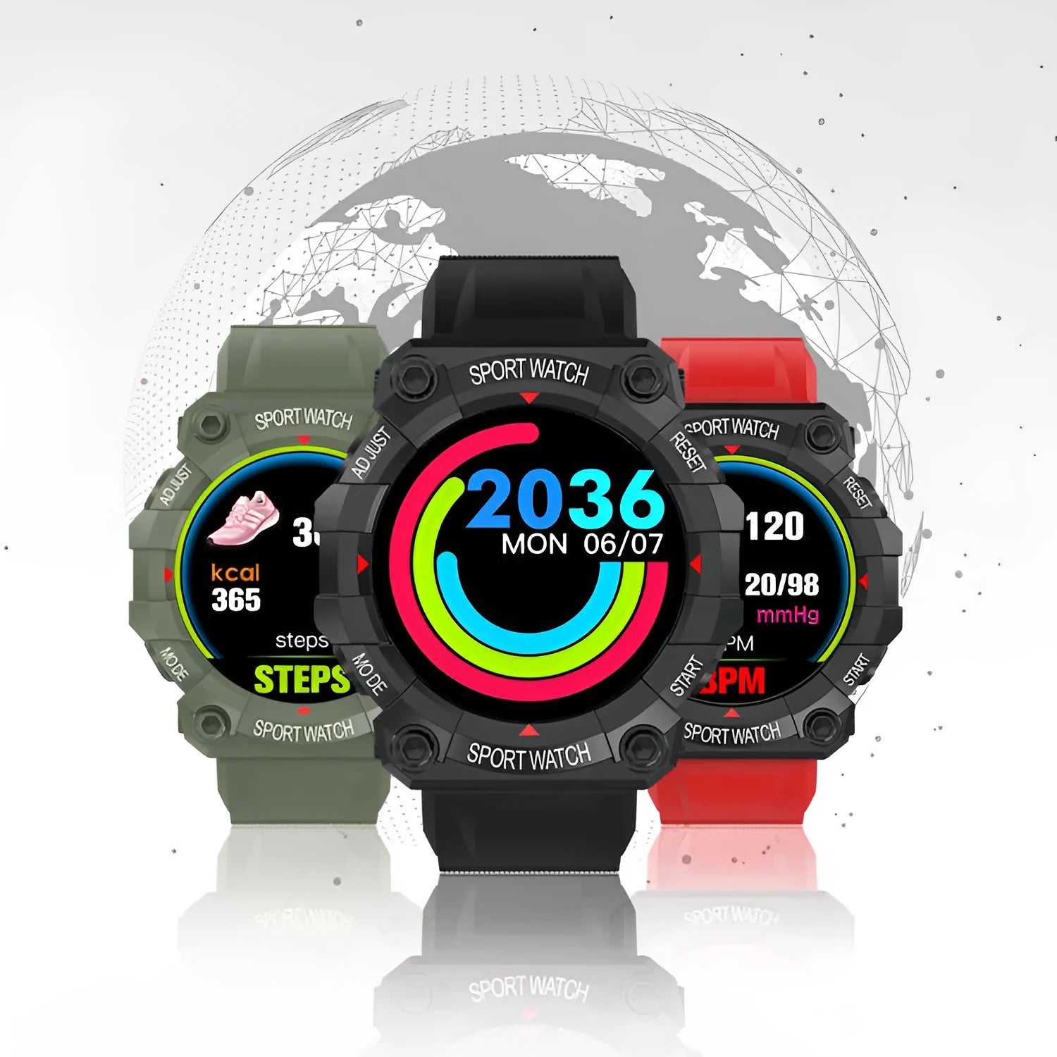 Smart bracelet Bluetooth wearable watch with 1.44 inch touch screen step heart rate monitor on wrist