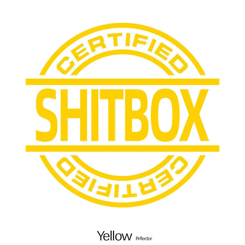 13x12cm rectangular vinyl car sticker shown in various colours on a vehicle door.