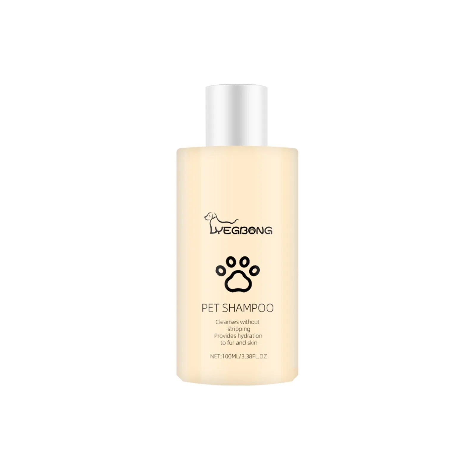 Bottle of mild pet shampoo for dogs for softening and detangling coat, shown in 100ml and 300ml size options.