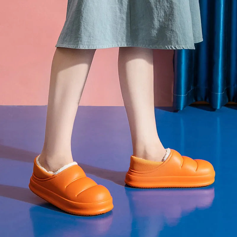 Waterproof EVA overshoe slippers with non-slip soles available in six colours