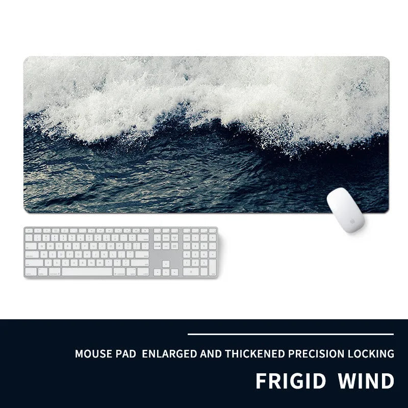 Oversized gaming mouse pad with thermal transfer printed design on natural rubber base
