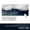 Oversized gaming mouse pad with thermal transfer printed design on natural rubber base