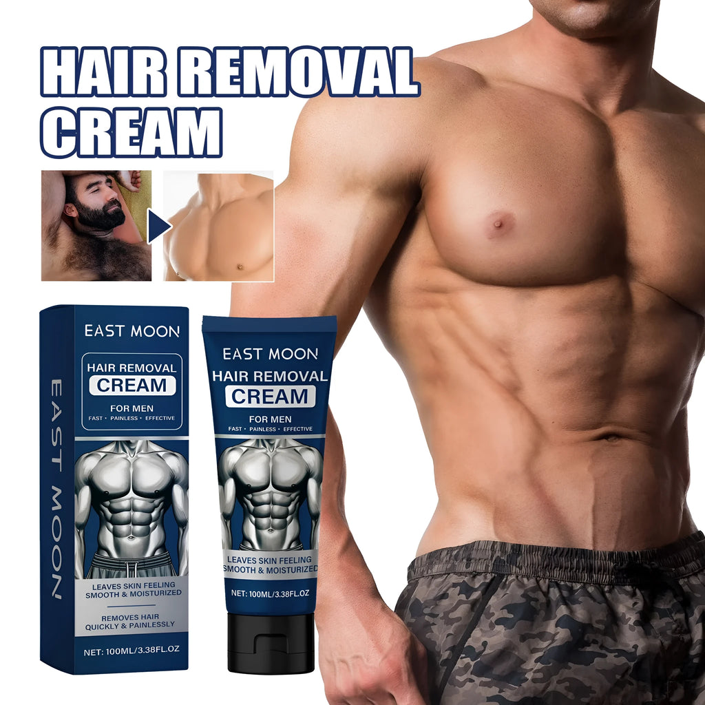 Men's hair removal cream tube for beard armpit hand leg depilation with mild formula 100ml