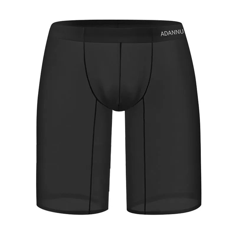 Men's solid colour mesh shorts with seamless construction and hip lifting function