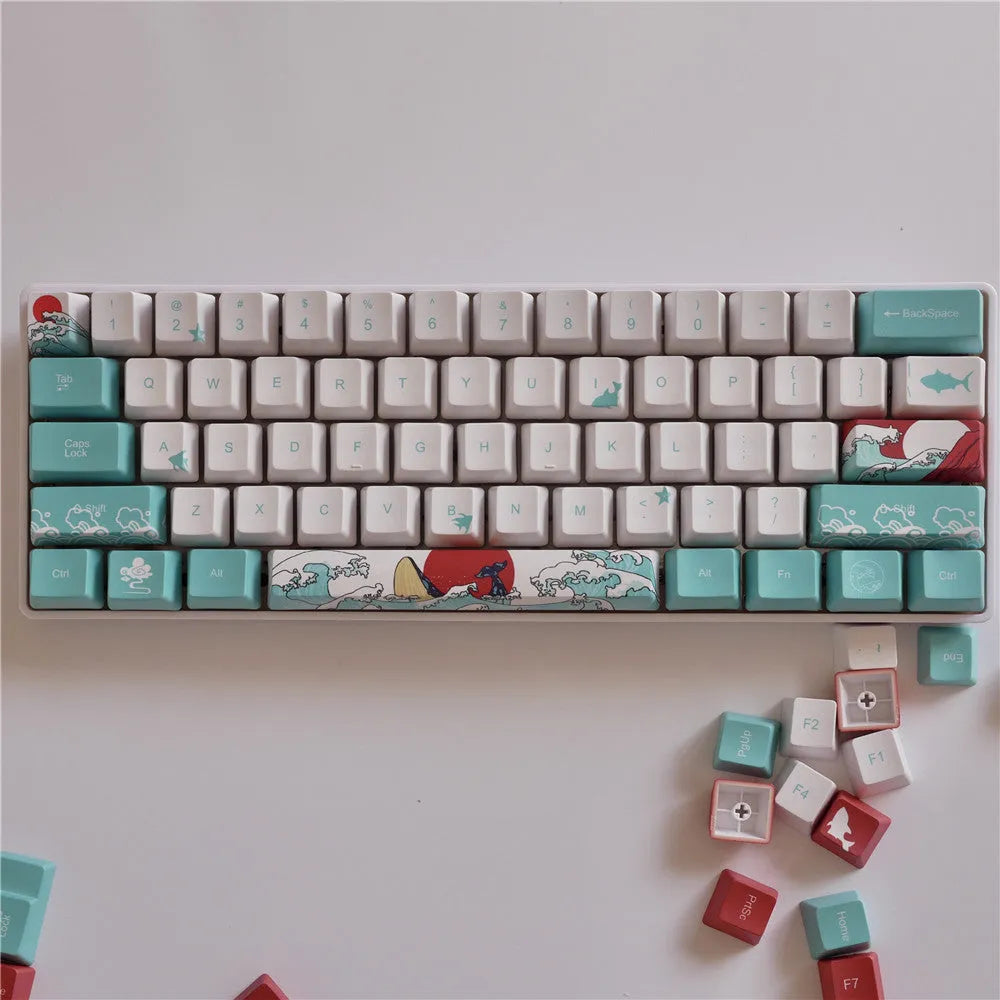 Coral Sea PBT five-sided sublimation mechanical keycap set for Xiao Yan keyboard with custom colour option
