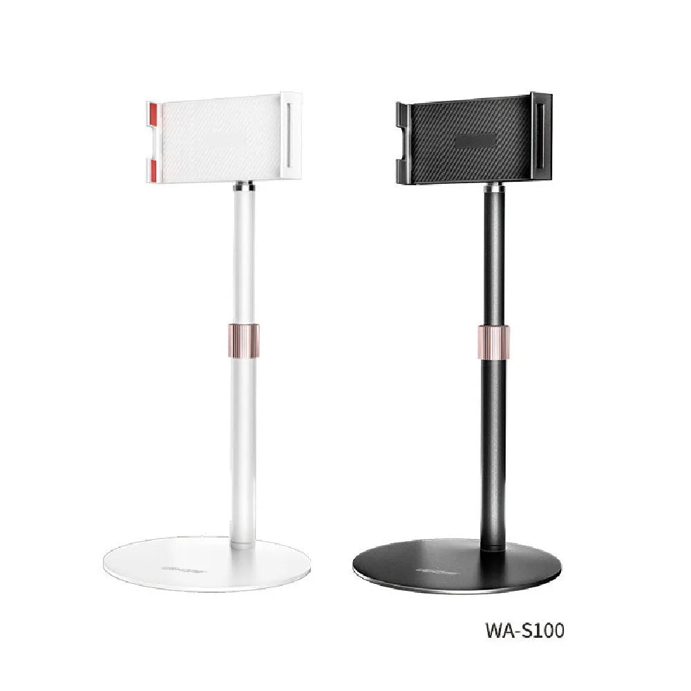Black lifting metal bracket holding an 11-inch tablet with telescopic arm extended