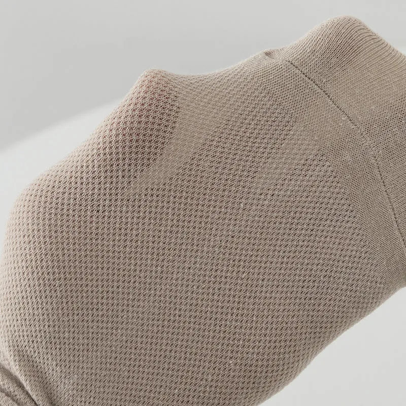 Men's solid colour polyester boat socks in low-cut design showing six colour variations