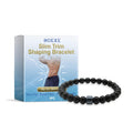 Men's body shaping wristband with glass and black gallstone materials on wrist