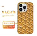 Leather phone case with magnetic suction, all-inclusive design, available in green, gold, pink, white, and black for Apple iPhone.