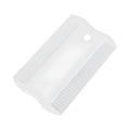 A small, white, double-sided plastic flea comb for pet face and tear stain grooming.