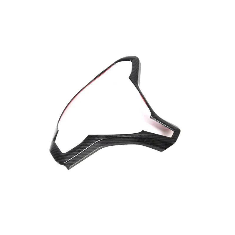 Black carbon fibre pattern ABS plastic steering wheel decorative trim for Tesla Model S.