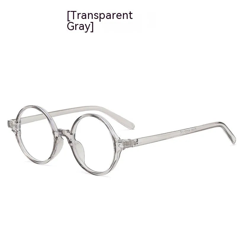 Retro round fashion glasses with flat mirror lenses in four colour options