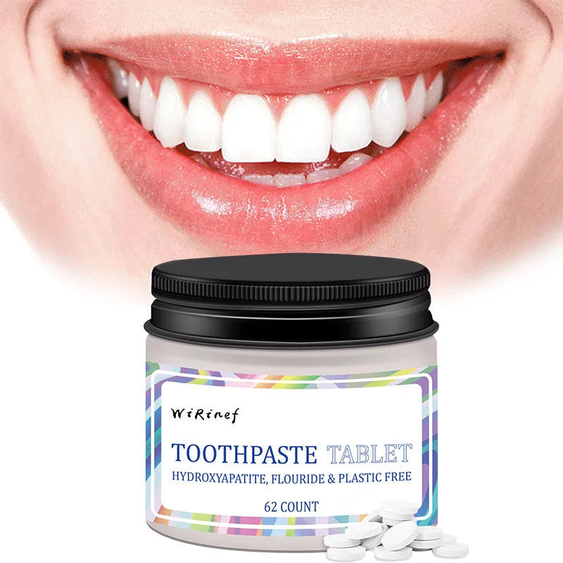 62 solid toothpaste tablets in TP19 colour for portable dental cleaning