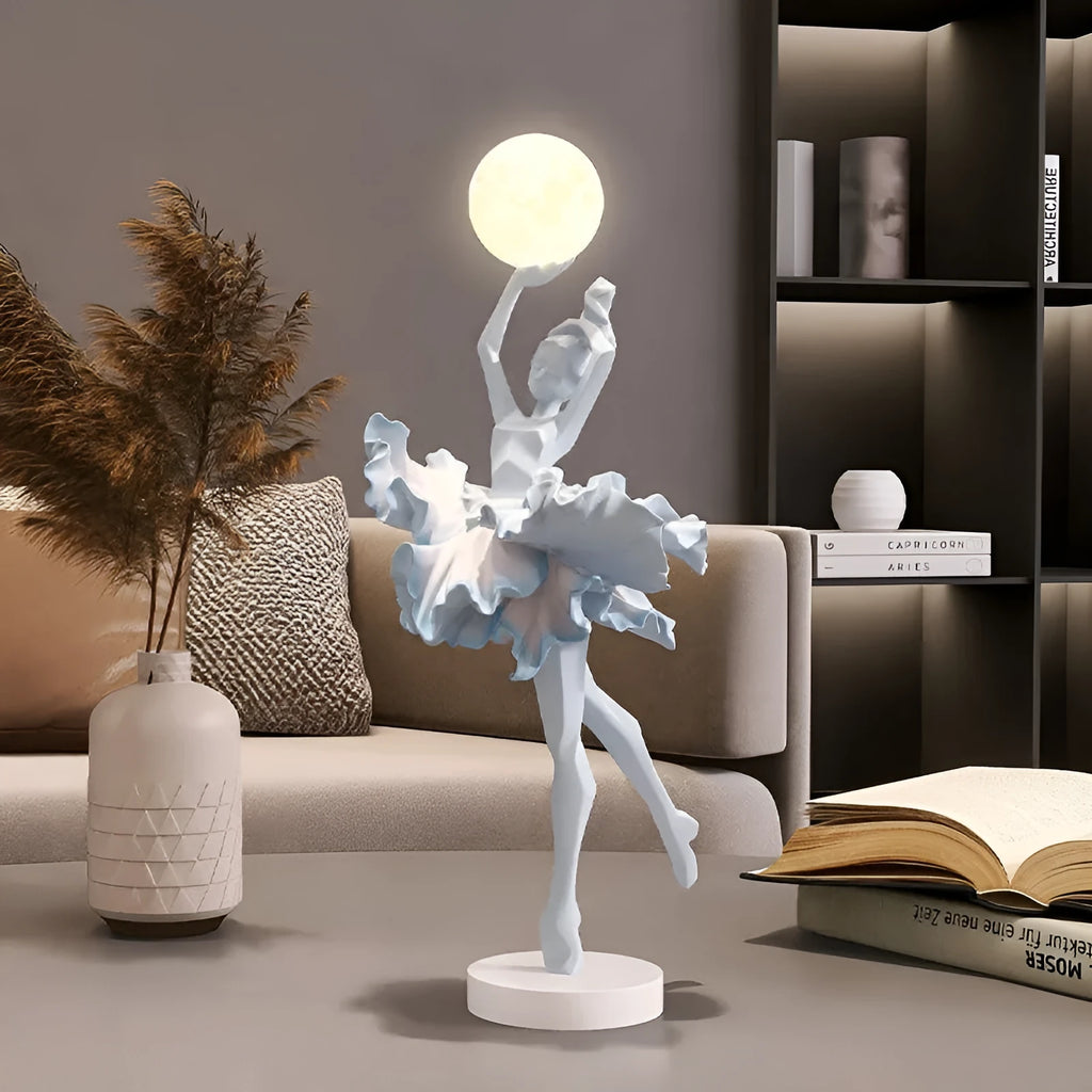Art girl atmosphere modern USB night lamp in black gold, white, pink, or light blue colour.