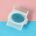 Blue and green multifunctional pet comb with floating teeth for hair removal and massage