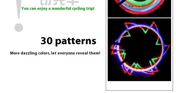 Hot Wheels Colorful Knight bicycle spoke light with 32 LEDs and double-sided patch for mountain bike spoke attachment