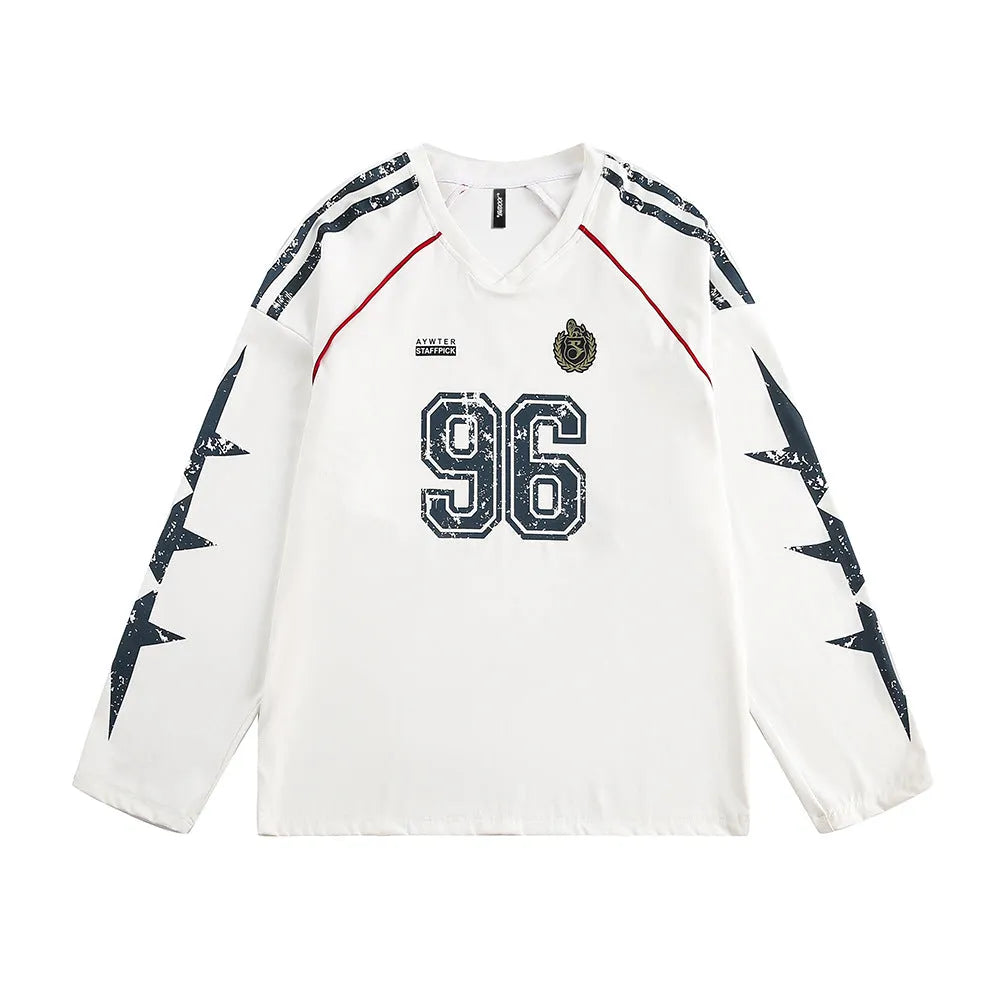 Sports loose baseball clothing top for men and women in cotton blend, available in black and white