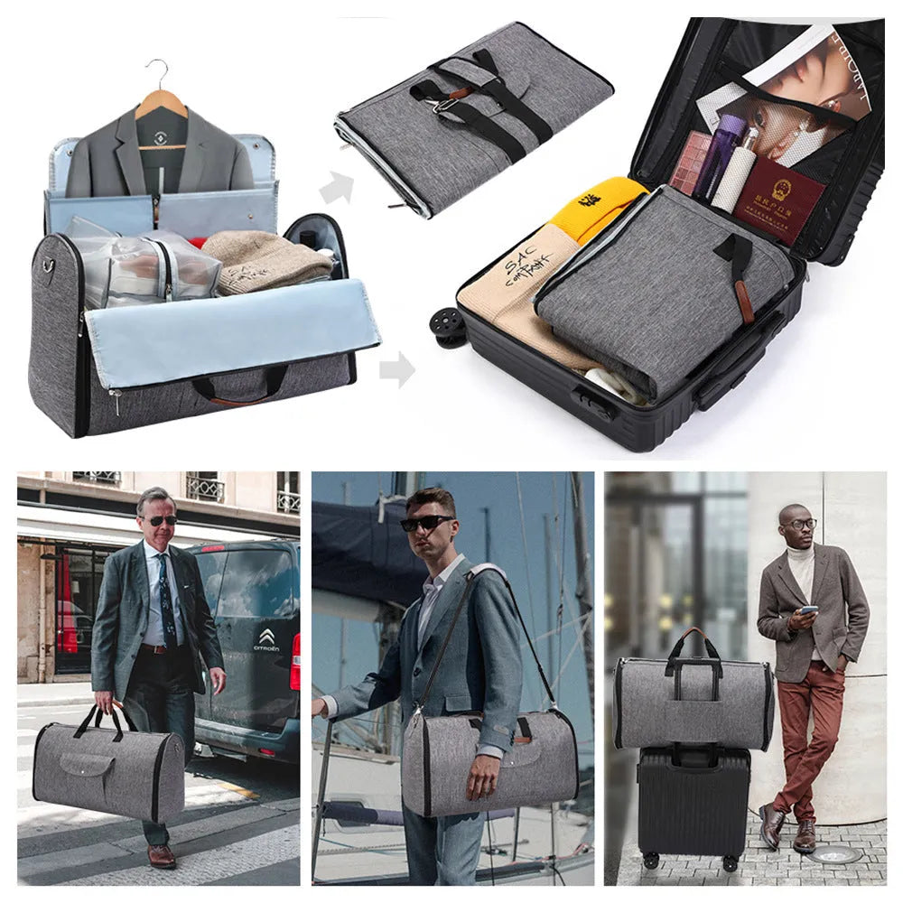 Folding multifunctional luggage duffel bag in Oxford cloth with 36-55L capacity