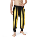 Men's straight-leg casual trousers in brown, showing front view on a model.