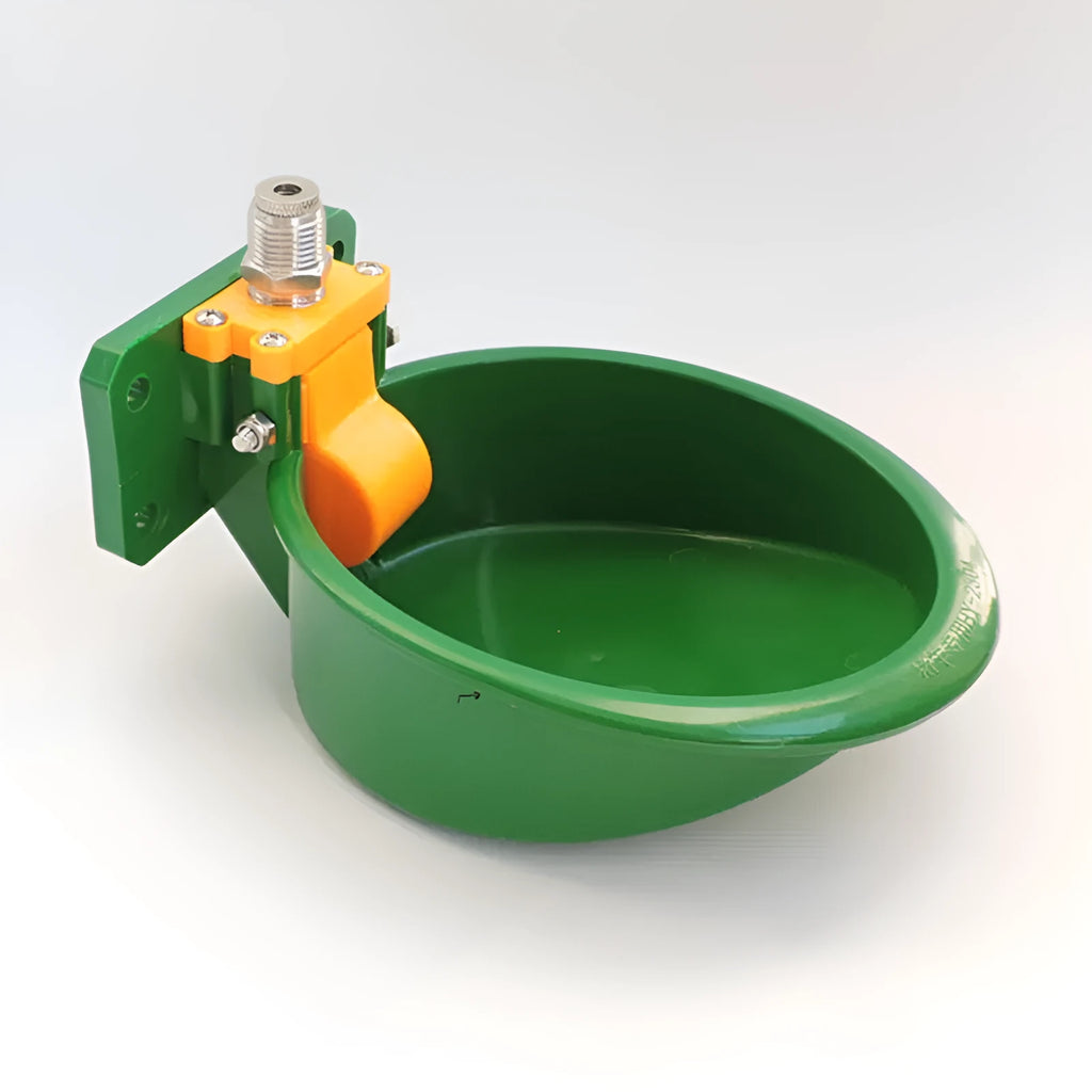 Green plastic automatic livestock drinking bowl for sheep pigs goats farm use