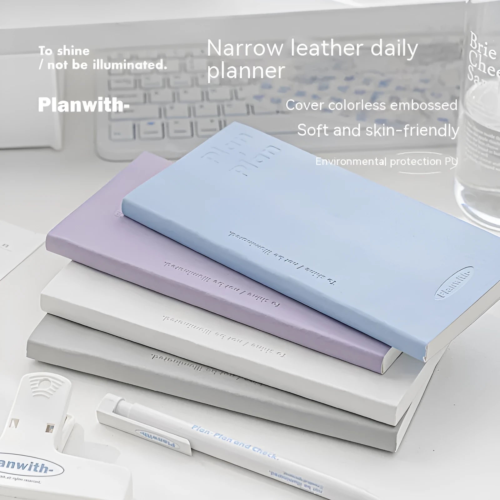 Embossed visual daily meter book with paper cover showing colour options and 80-page interior