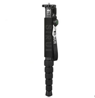 Black carbon fibre camera monopod collapsed to 380mm with six extension sections