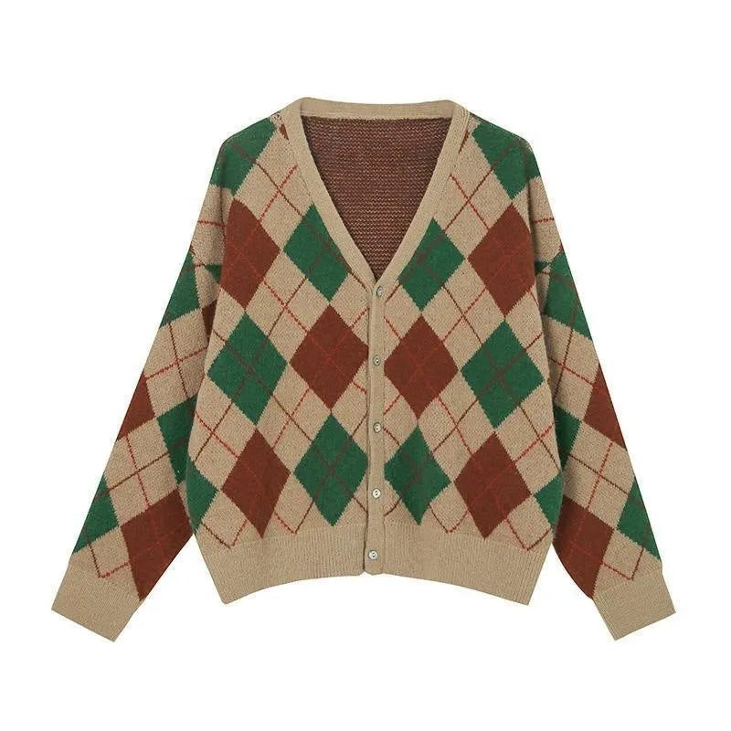 Acrylic knitted casual cardigan coat in macaron colours with regular sleeves