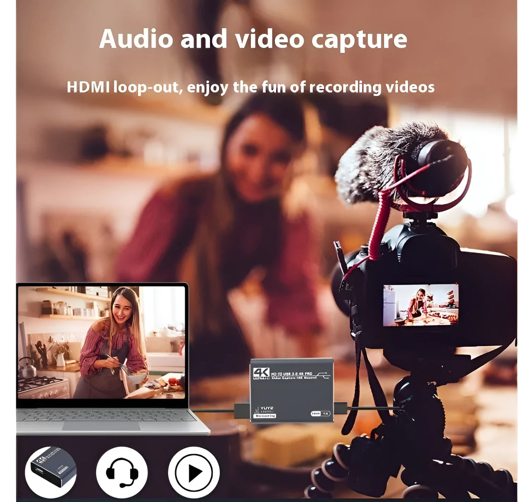 Black MS2131 chip 4K gaming set-top box for 1080p video and audio recording