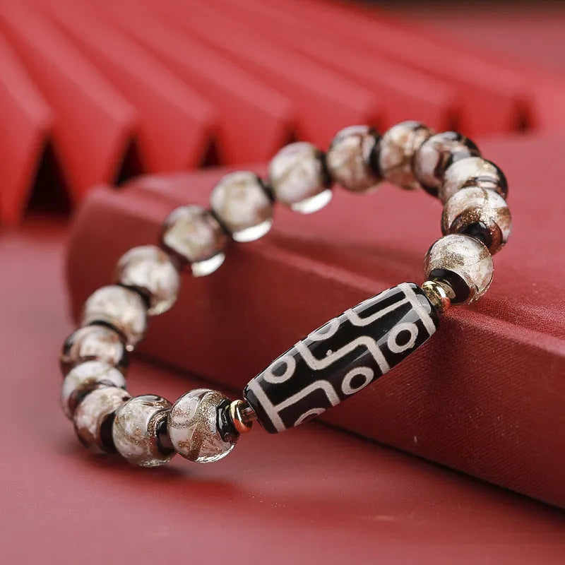 Manual five-color colored glaze bracelet with Chinese snake patterns available in 10mm 12mm 14mm sizes