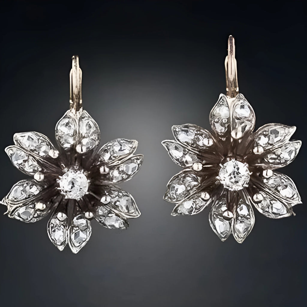 Silver retro fashion earrings for women with creative design and electroplated finish