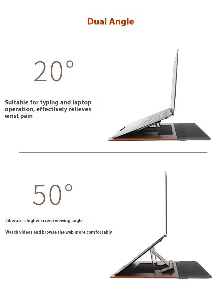13.3-inch laptop bracket bag with integrated computer holder in black or brown
